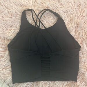 Black sports Bra open cross back cute sports bra XL